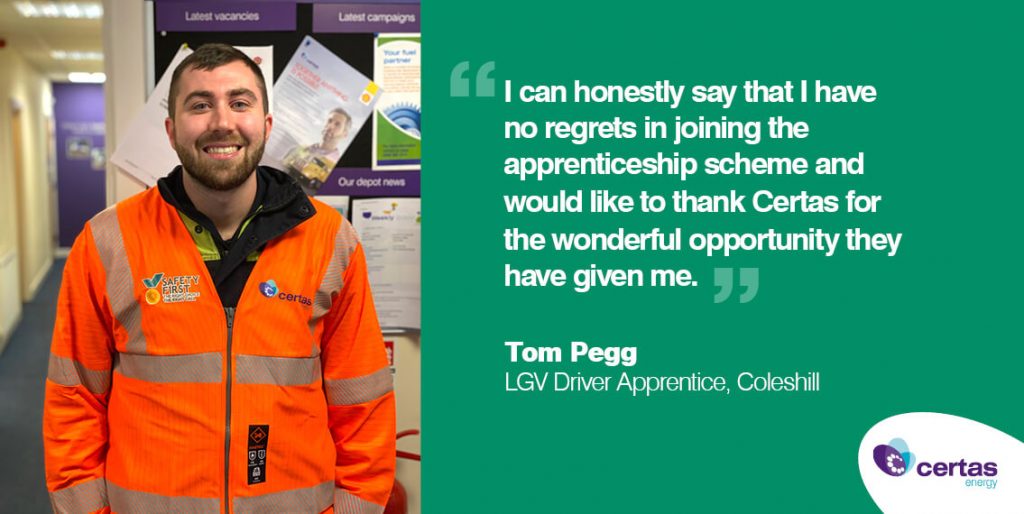 Tom Pegg Apprenticeship Week Quote