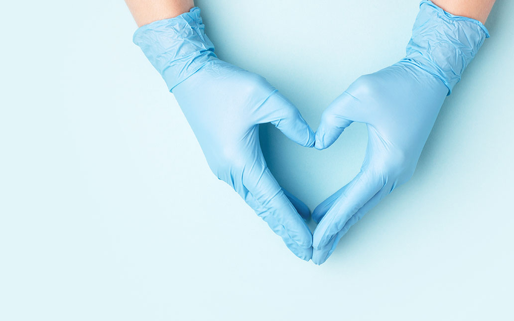 Medical Blue Gloes Heart Banner
