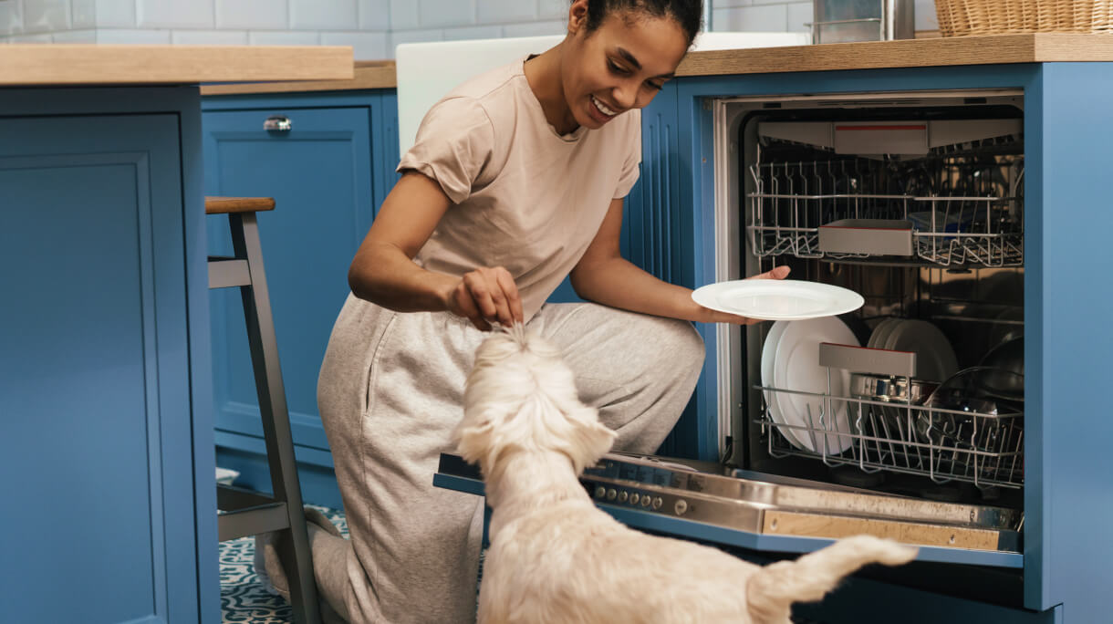 dishwasher and dog