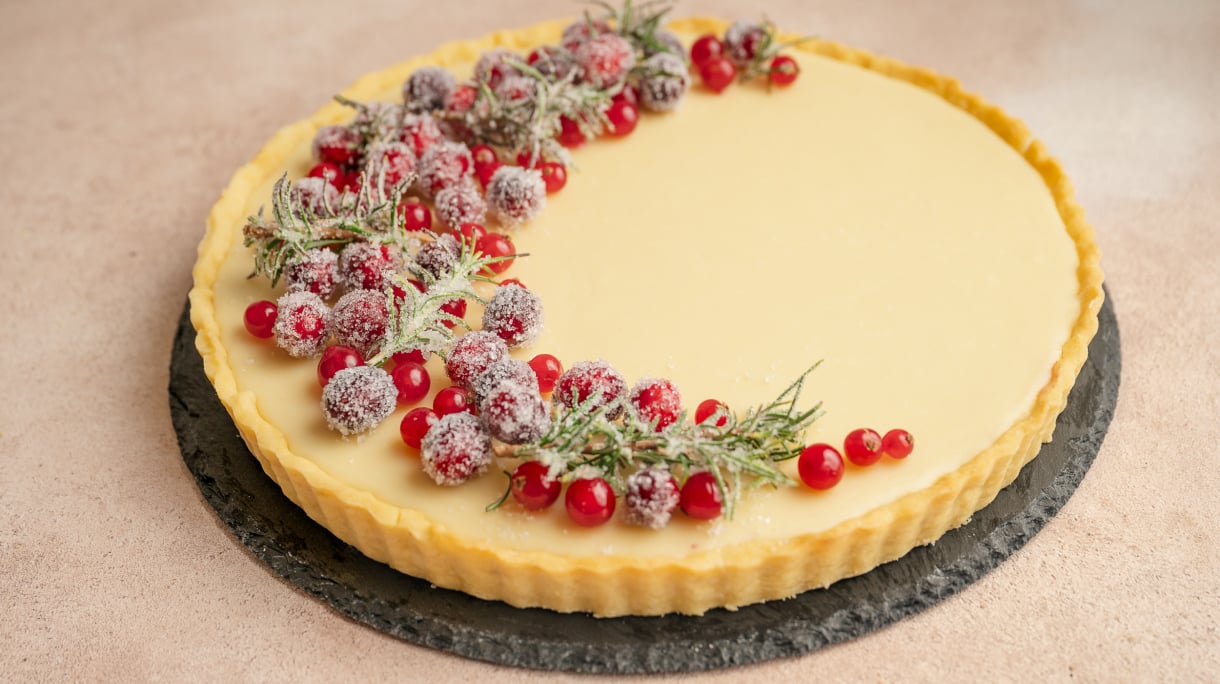 Festive White Chocolate & Cranberry Tart