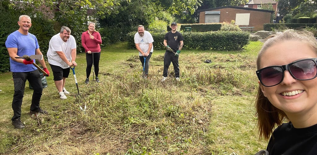 Certas Energy staff volunteering in their community garden.