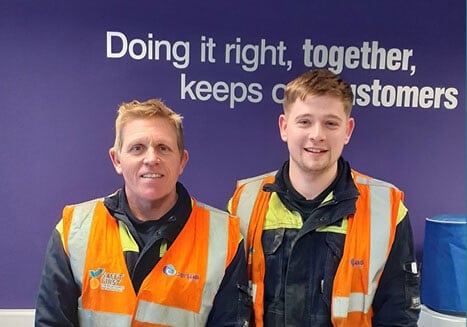 Driver Trainer Richard and his Son Kyle who is undertaking his Driving Apprenticeship