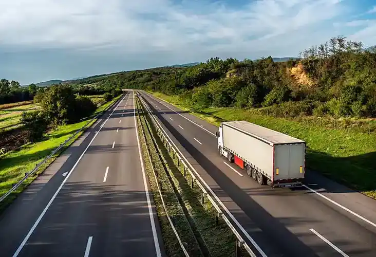 Truck driving on dual carridgeway