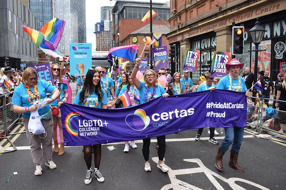 Cerats Energy employees in the Manchester Pride parade 2025.