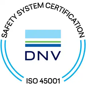 Safety System Certification ISO 45001 logo.