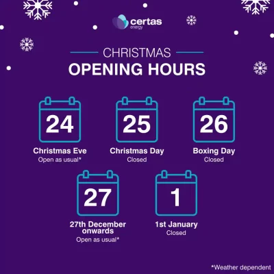 Christmas Opening Times