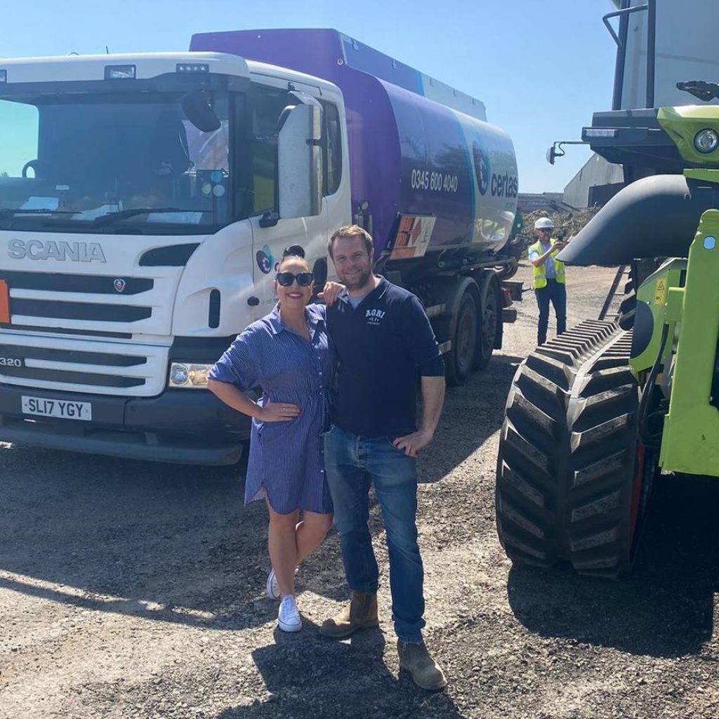 Charity Combine Challenge pose in front of HVO delivery truck